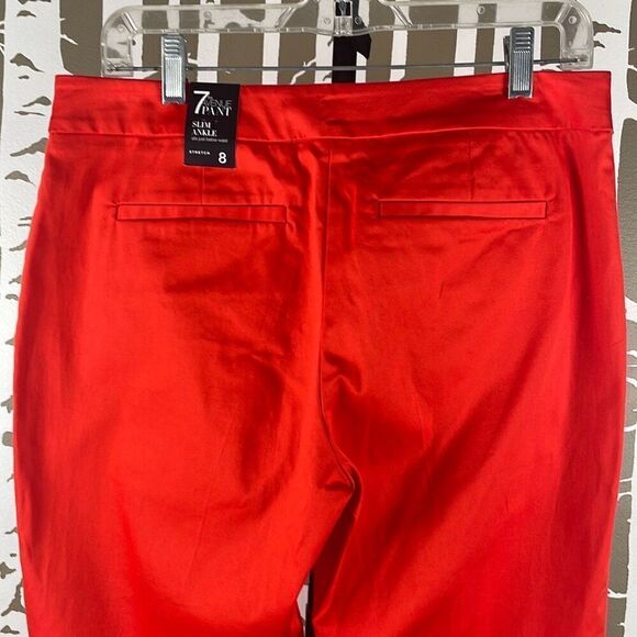 7th Avenue Slim Ankle Pant Bright Red NEW 8 - Picture 5 of 8